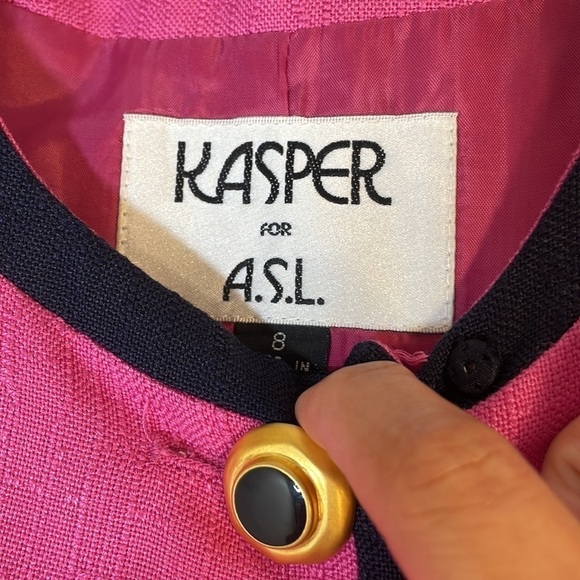 KASPER For A.S.L Button Front Color Block Jacket Women’s-8. - Picture 2 of 10